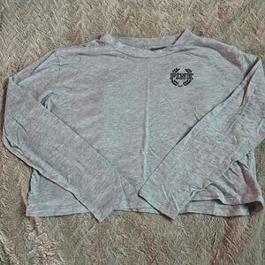 Pink gray long sleeve top women’s (L)